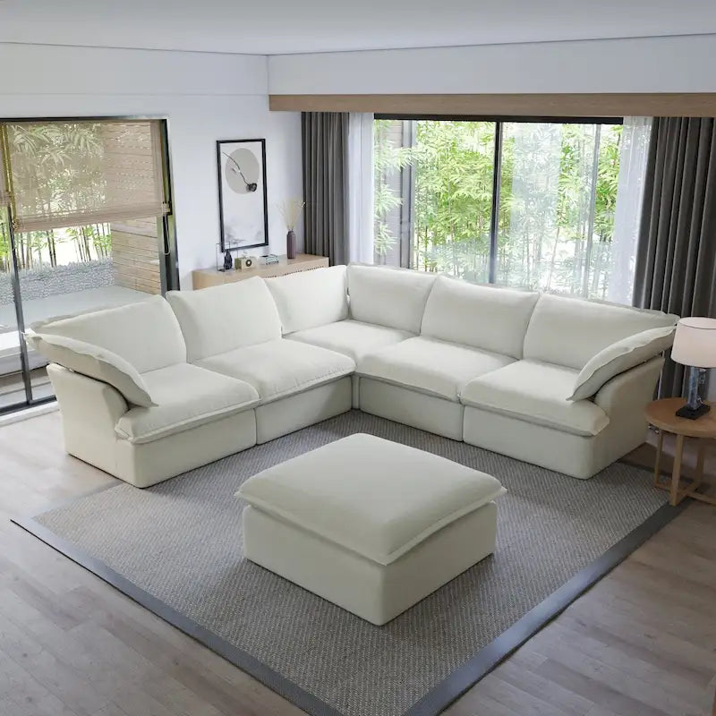 L-shape Sectional Sofa Modern Upholstered Modular Sofa