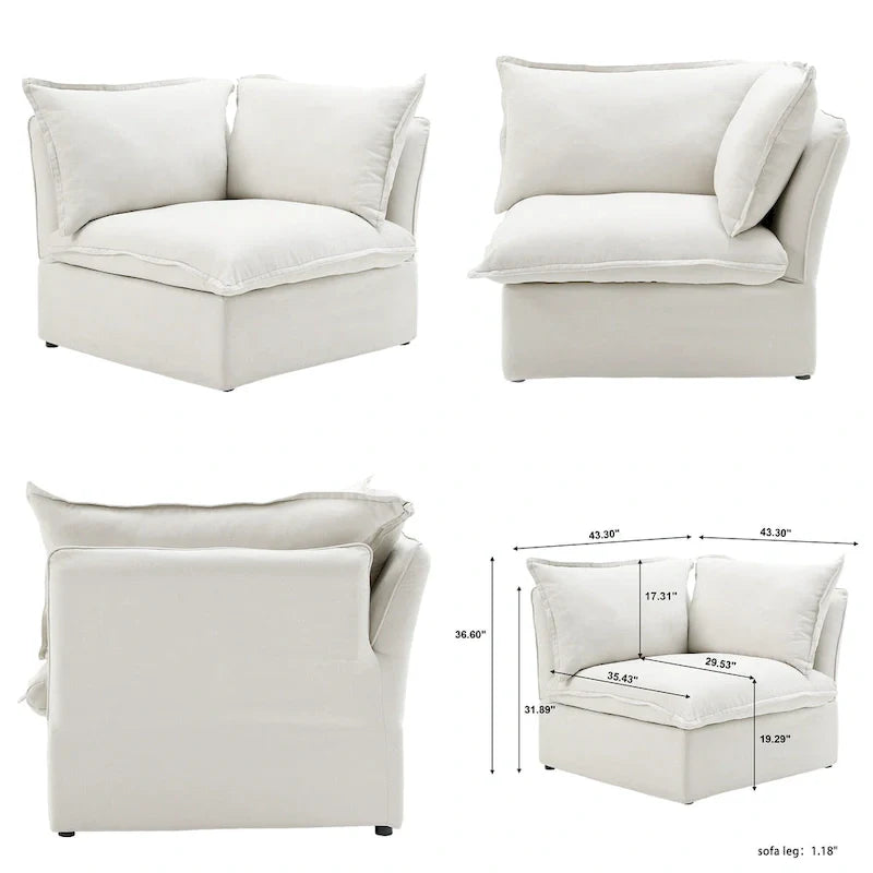 L-shape Sectional Sofa Modern Upholstered Modular Sofa