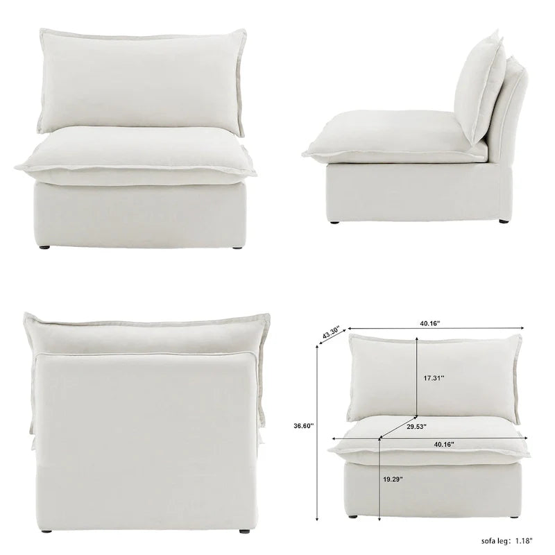 L-shape Sectional Sofa Modern Upholstered Modular Sofa