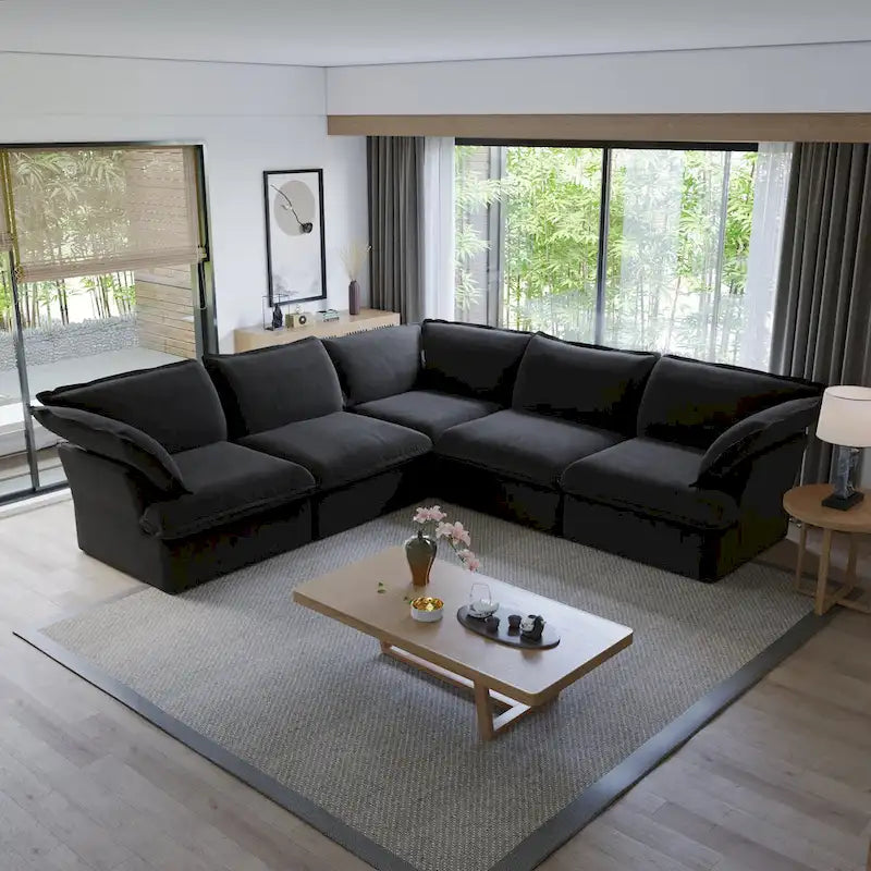 L-shape Sectional Sofa Modern Upholstered Modular Sofa