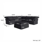 L-shape Sectional Sofa Modern Upholstered Modular Sofa