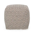 Boven Hand-Crafted Cotton Cube Pouf by Christopher Knight Home
