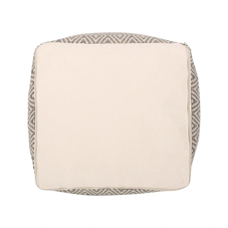 Boven Hand-Crafted Cotton Cube Pouf by Christopher Knight Home