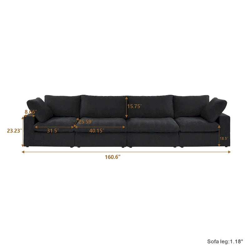 Modern Modular Convertible Sectional Sofa Couch for Living Room