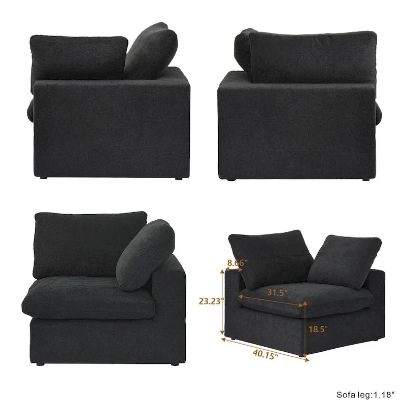 Modern Modular Convertible Sectional Sofa Couch for Living Room