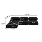 Black Velvet Free Combination Modular Sectional Sofa