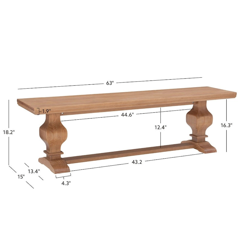 Quinlan Solid Wood Dining Bench