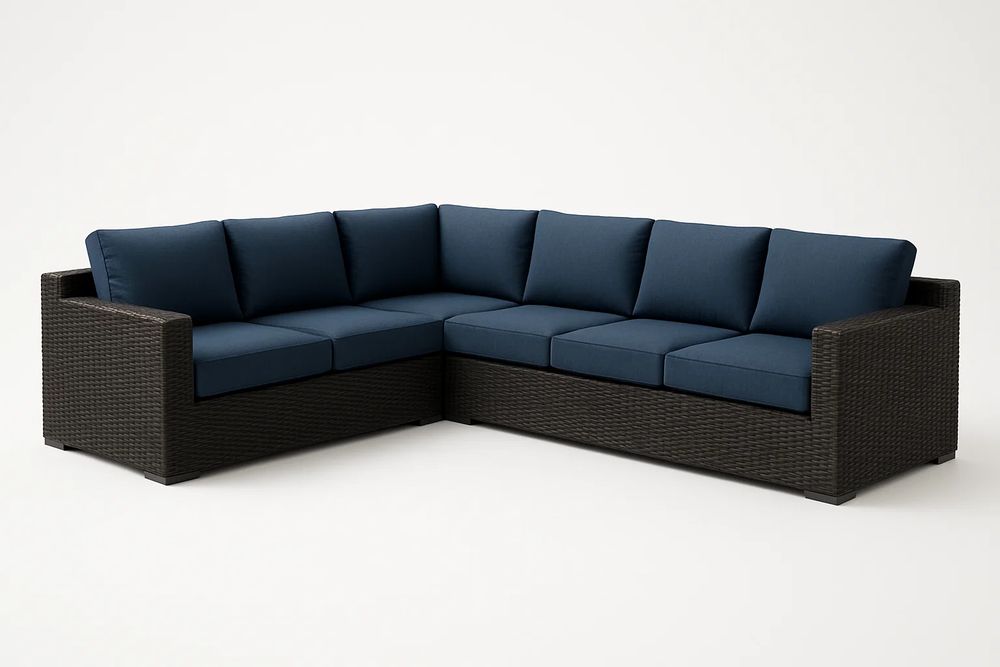 Corner Sectional Sofa - Bleu fonc