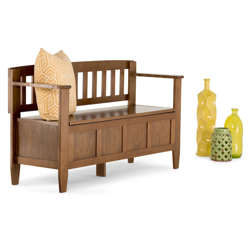 WYNDENHALL Riverside SOLID WOOD 48 inch Wide Contemporary Entryway Storage Bench - 20 inch wide