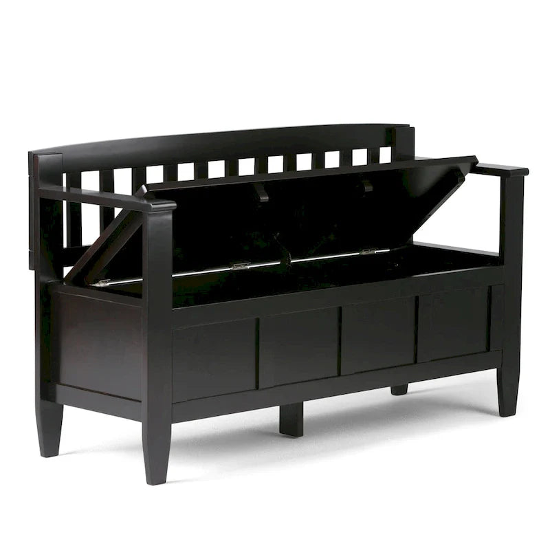 WYNDENHALL Riverside SOLID WOOD 48 inch Wide Contemporary Entryway Storage Bench - 20 inch wide