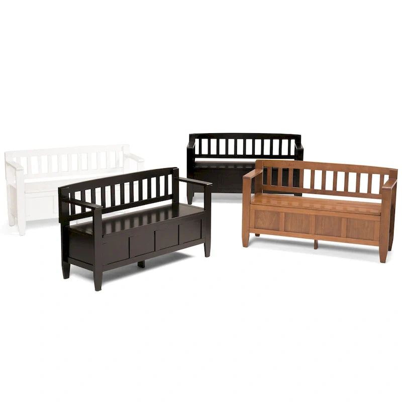 WYNDENHALL Riverside SOLID WOOD 48 inch Wide Contemporary Entryway Storage Bench - 20 inch wide