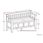 WYNDENHALL Riverside SOLID WOOD 48 inch Wide Contemporary Entryway Storage Bench - 20 inch wide