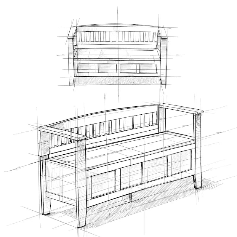 WYNDENHALL Riverside SOLID WOOD 48 inch Wide Contemporary Entryway Storage Bench - 20 inch wide