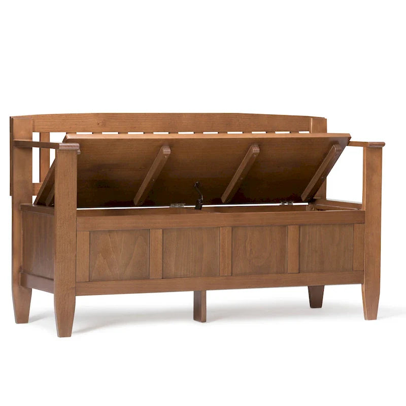 WYNDENHALL Riverside SOLID WOOD 48 inch Wide Contemporary Entryway Storage Bench - 20 inch wide