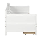 Twin Wooden Daybed with 2 drawers / Trundle Bed, Sofa Bed for Bedroom Living Room,No Box Spring Needed