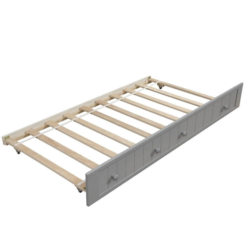 Twin Wooden Daybed with 2 drawers / Trundle Bed, Sofa Bed for Bedroom Living Room,No Box Spring Needed
