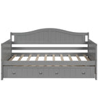 Twin Wooden Daybed with 2 drawers / Trundle Bed, Sofa Bed for Bedroom Living Room,No Box Spring Needed