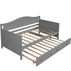Twin Wooden Daybed with 2 drawers / Trundle Bed, Sofa Bed for Bedroom Living Room,No Box Spring Needed