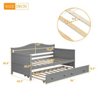 Twin Wooden Daybed with 2 drawers / Trundle Bed, Sofa Bed for Bedroom Living Room,No Box Spring Needed