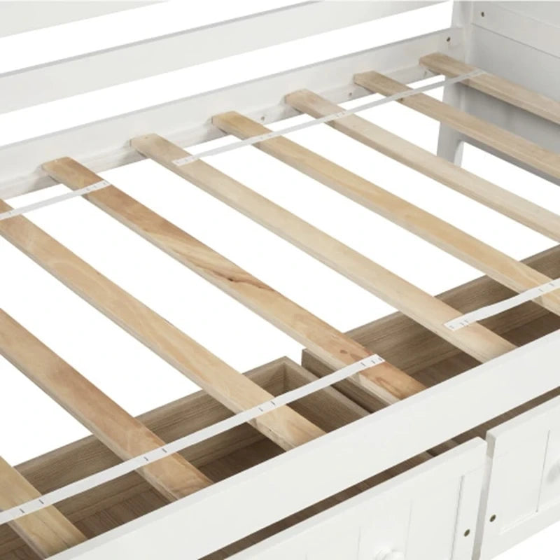 Twin Wooden Daybed with 2 drawers / Trundle Bed, Sofa Bed for Bedroom Living Room,No Box Spring Needed
