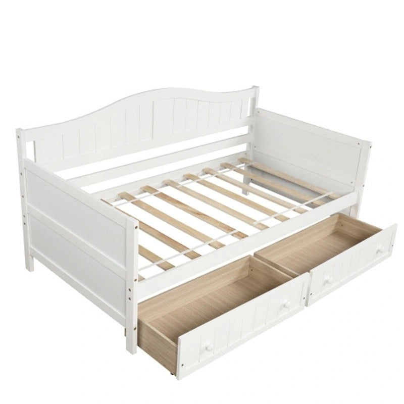 Twin Wooden Daybed with 2 drawers / Trundle Bed, Sofa Bed for Bedroom Living Room,No Box Spring Needed