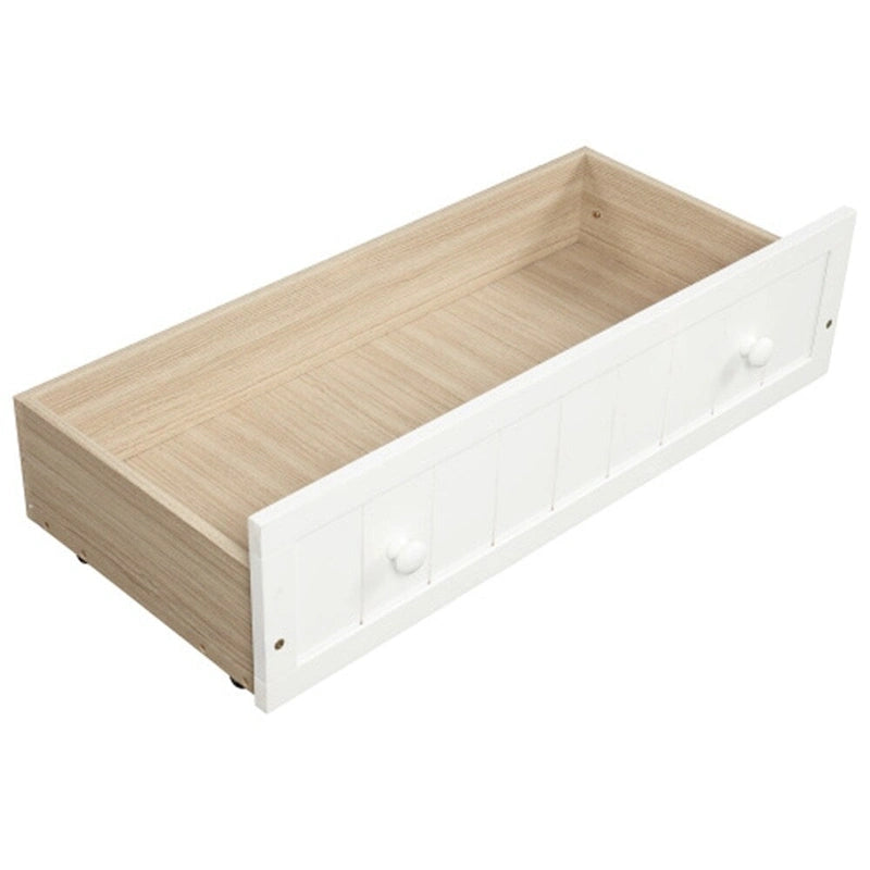 Twin Wooden Daybed with 2 drawers / Trundle Bed, Sofa Bed for Bedroom Living Room,No Box Spring Needed