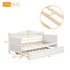Twin Wooden Daybed with 2 drawers / Trundle Bed, Sofa Bed for Bedroom Living Room,No Box Spring Needed