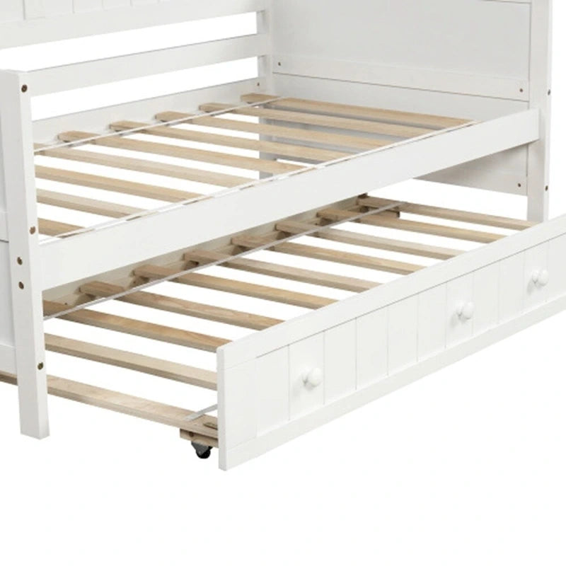 Twin Wooden Daybed with 2 drawers / Trundle Bed, Sofa Bed for Bedroom Living Room,No Box Spring Needed