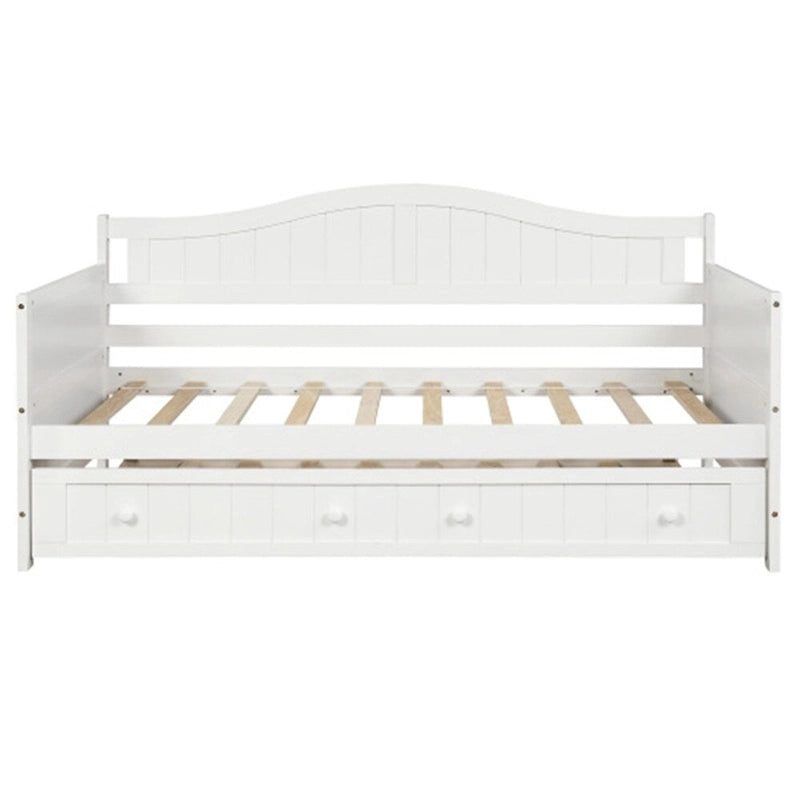 Twin Wooden Daybed with 2 drawers / Trundle Bed, Sofa Bed for Bedroom Living Room,No Box Spring Needed