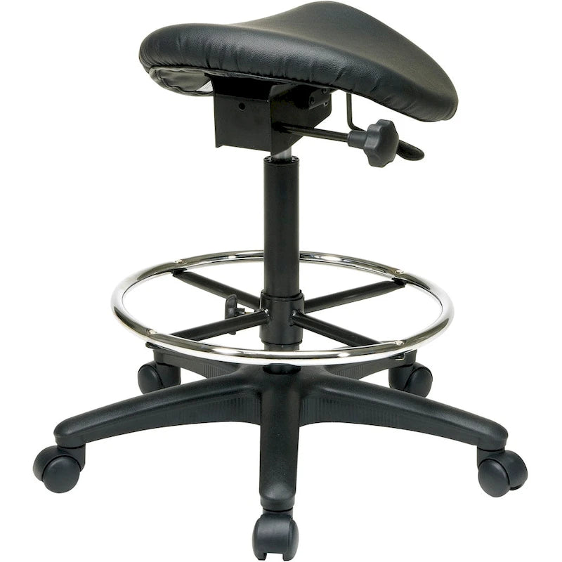 Sgabello da disegno con sedile a sella senza schienale