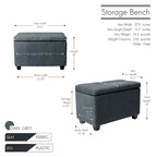 Porthos Home Vivi Fabric Flip Top Storage Bench