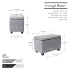 Porthos Home Vivi Fabric Flip Top Storage Bench