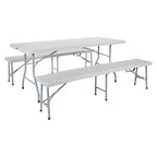 3 Piece Folding Table and Bench Set