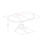 East West Furniture Kenley Modern Kitchen Table - an Oval Dining Table Top with Butterfly Leaf & Pedestal Base, (Finish Options)