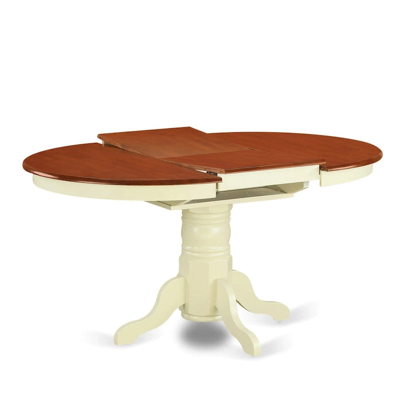 East West Furniture Kenley Modern Kitchen Table - an Oval Dining Table Top with Butterfly Leaf & Pedestal Base, (Finish Options)
