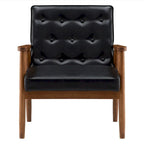Retro Modern Faux Leather Chair Black