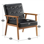Retro Modern Faux Leather Chair Black