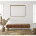 Aurelle Home Modern Ribbed Leather Bench