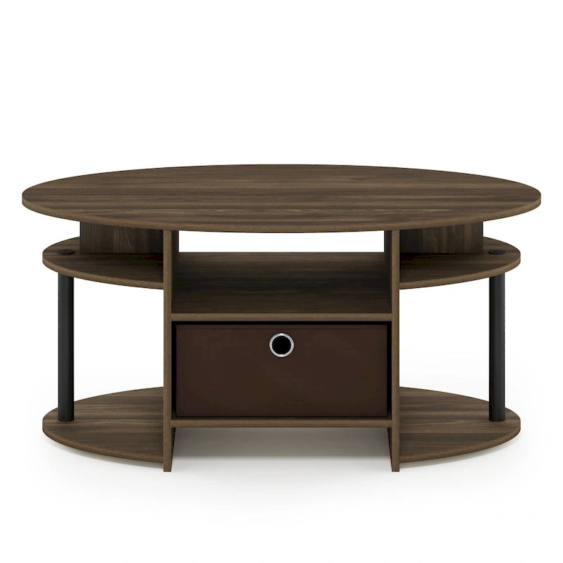 FURINNO JAYA Tavolino da caffè ovale dal design semplice