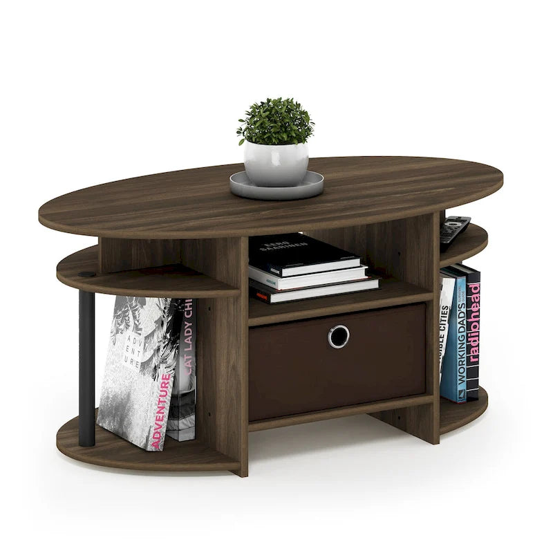 FURINNO JAYA Tavolino da caffè ovale dal design semplice