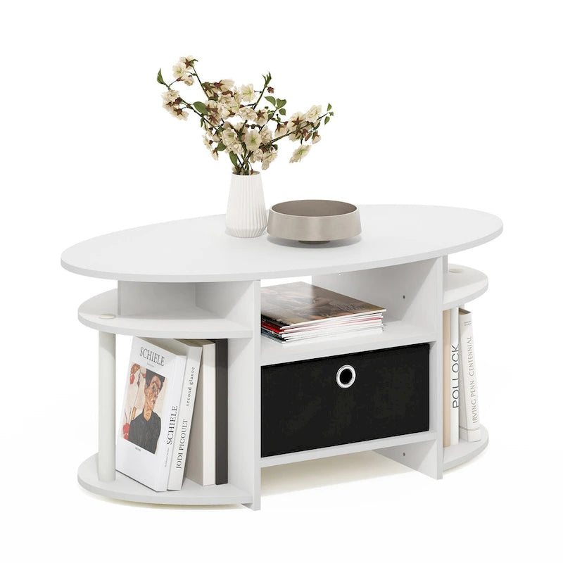 FURINNO JAYA Tavolino da caffè ovale dal design semplice