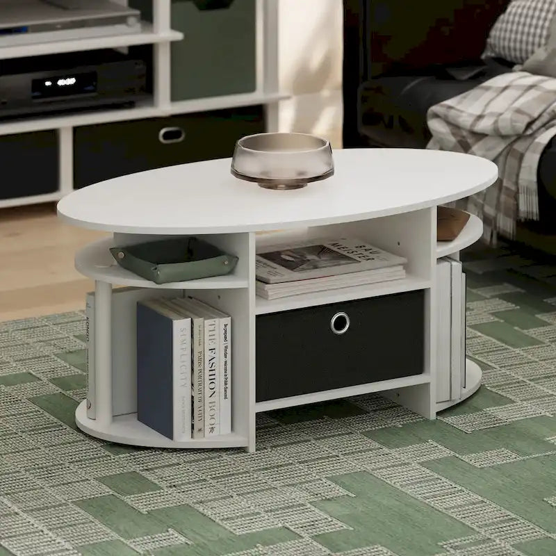 FURINNO JAYA Tavolino da caffè ovale dal design semplice