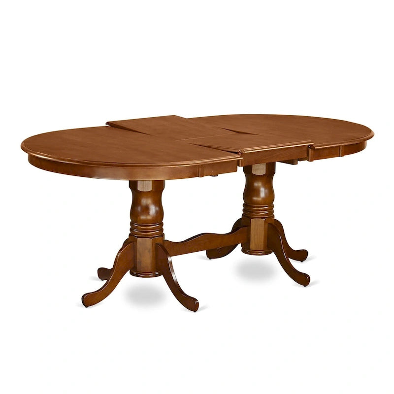 East West Furniture Table Set Consist of an Oval Table with Butterfly Leaf and Dining Chairs (Chair Seat Type Options)