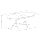 East West Furniture Table Set Consist of an Oval Table with Butterfly Leaf and Dining Chairs (Chair Seat Type Options)