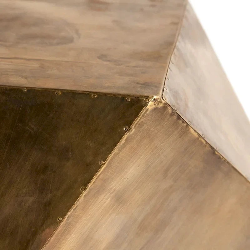 Exagoni Hexagonal Brass Plated Hexagonal End/Side Table