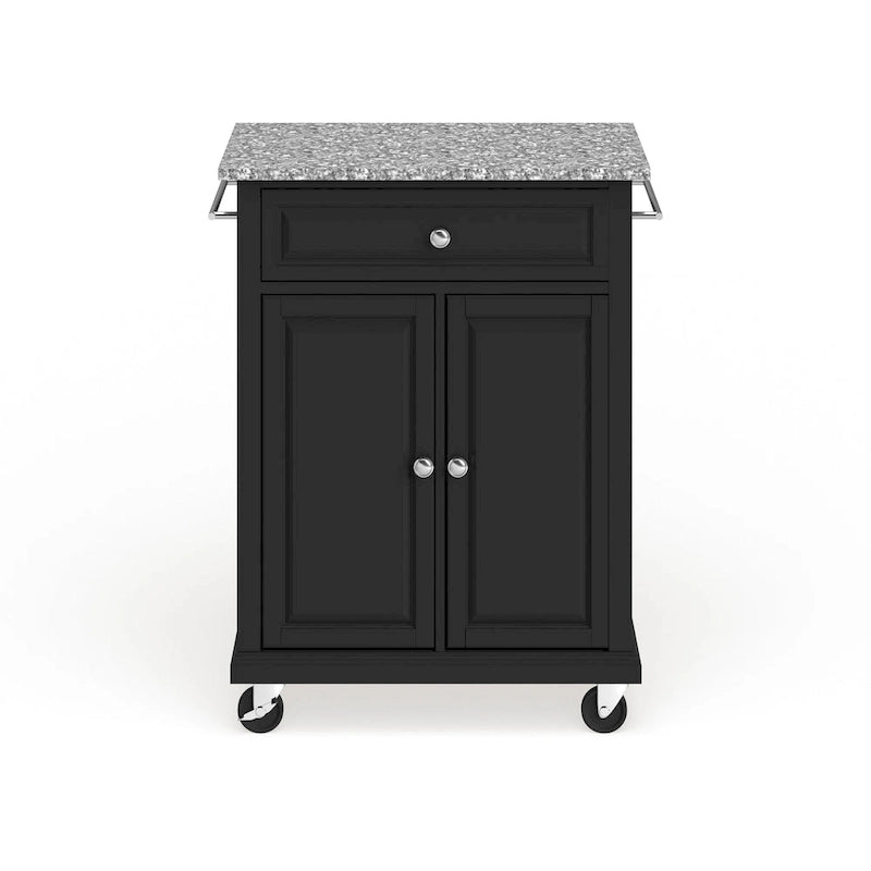 Crosley carrello/isola compatto in granito grigio con finitura nera - 18p x 31l x 35,5h