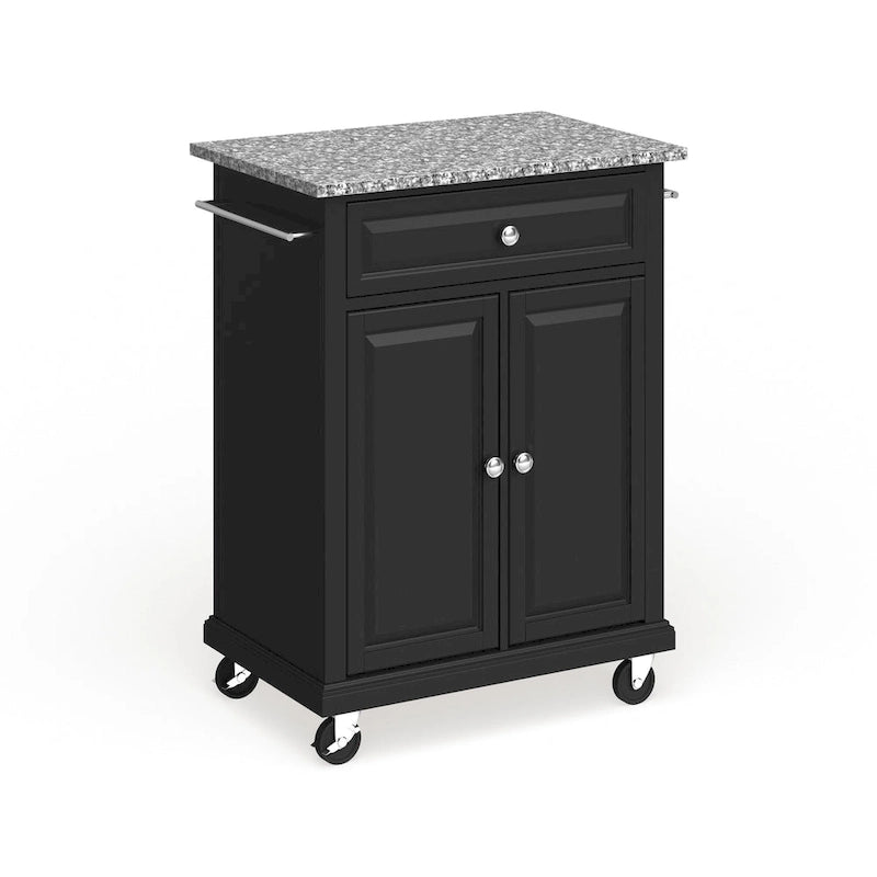 Crosley carrello/isola compatto in granito grigio con finitura nera - 18p x 31l x 35,5h