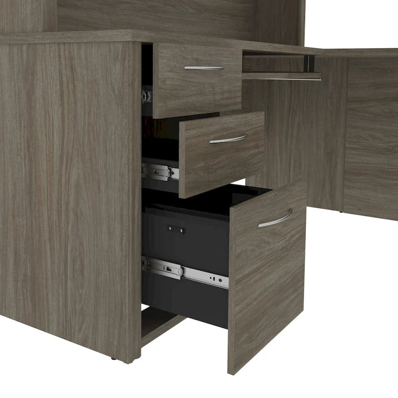 Kit scrivania workstation a L con 6 cassetti Bestar Embassy