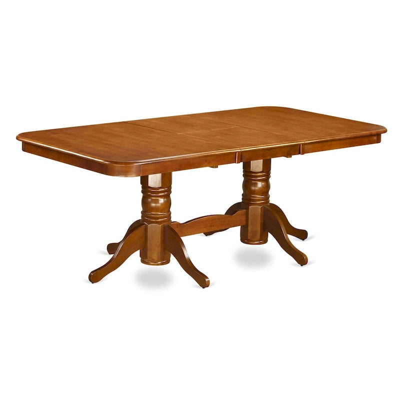 East West Furniture 7 Piece Dining Table Set- of a Rectangle Wooden Table and 6 Dining Room Chairs, Saddle Brown (Seat Option)
