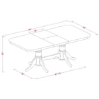 East West Furniture 7 Piece Dining Table Set- of a Rectangle Wooden Table and 6 Dining Room Chairs, Saddle Brown (Seat Option)